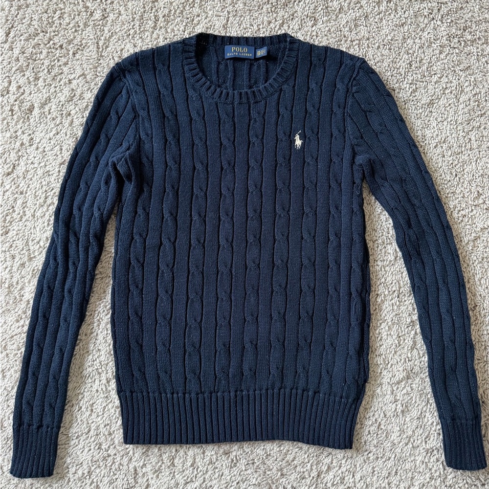 Ralph Lauren Navy Cable Knit Sweater